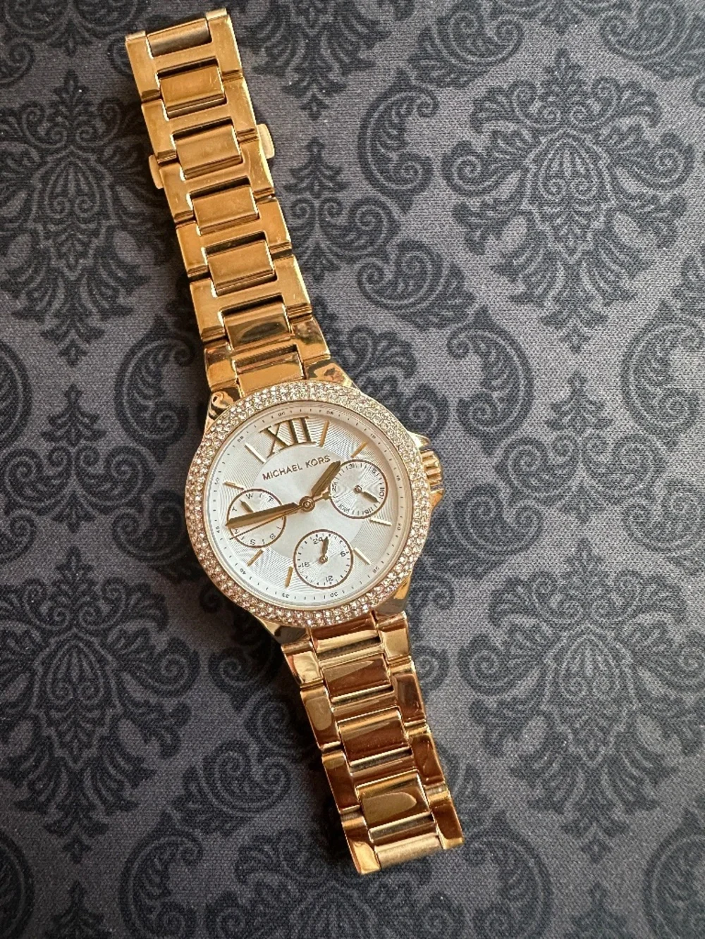 Michael Kors Mini Camille MK6844 Gold Crystal Pavé Watch 33mm